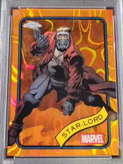 2025 TOPPS CHROME MARVEL ORANGE LAVA #104 STAR-LORD #12/25 PSA 9 🔥 - Image 2