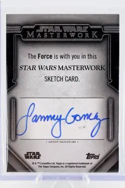 2025 Topps Star Wars Masterwork Boba Fett Sketch Sammy Gomez Auto #1/1 - Image 2