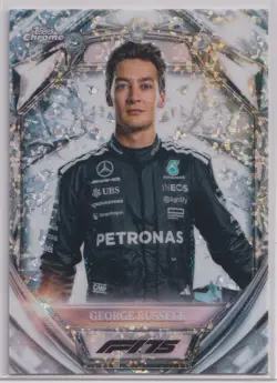 2025 Topps Chrome F1 Diamond 75th George Russell Mercedes-AMG #D75-7 - Image 1