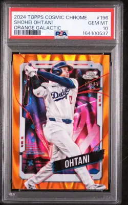 Psa 10 2024 Topps Cosmic Chrome Shohei Ohtani #196 Orange Galactic Refractor /25 - Image 1