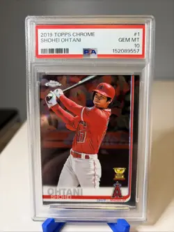 2019 Topps Chrome Shohei Ohtani Batting Card #1 PSA 10 GEM MINT - Image 1