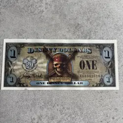 2007-E Block. $1 Disney Dollar. Disneyland. Pirates On Strangers Tides. CU. - Image 1