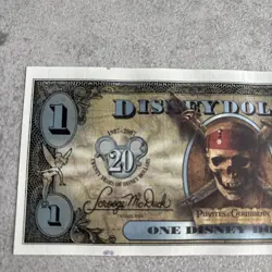 2007-E Block. $1 Disney Dollar. Disneyland. Pirates On Strangers Tides. CU. - Image 2