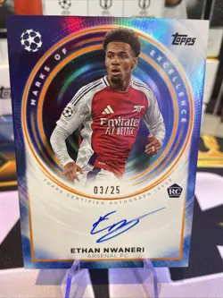 Topps Marks of Excellence Ethan Nwaneri Arsenal Auto Autograph (On Card) /25 RC - Image 1