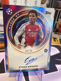 Topps Marks of Excellence Ethan Nwaneri Arsenal Auto Autograph (On Card) /25 RC - Image 2