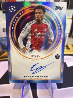 Topps Marks of Excellence Ethan Nwaneri Arsenal Auto Autograph (On Card) /25 RC - Image 5