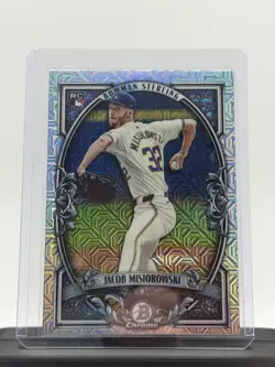 2026 Bowman #BST-13 Jacob Misiorowski Bowman Sterling Mojo Refractors Brewers - Image 1