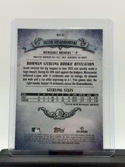 2026 Bowman #BST-13 Jacob Misiorowski Bowman Sterling Mojo Refractors Brewers - Image 2