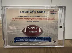 Decision America's Game Used 2 Color Football Piece Army Vs Navy Trump Mask Card - Image 2