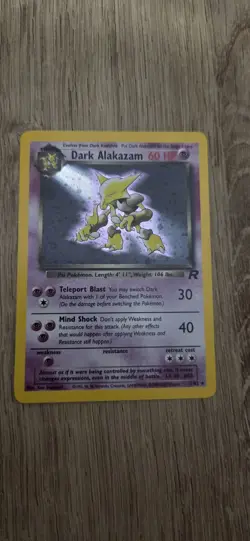 Pokemon Dark Alakazam TCG Team Rocket Card 1/82 Holo Unlimited Rare - Image 1