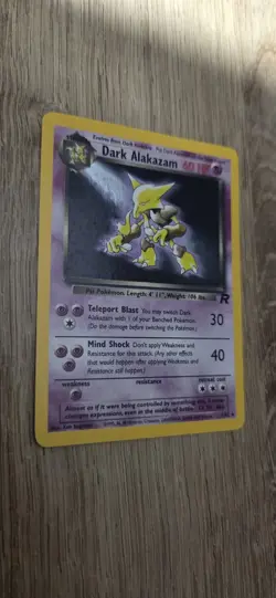 Pokemon Dark Alakazam TCG Team Rocket Card 1/82 Holo Unlimited Rare - Image 2