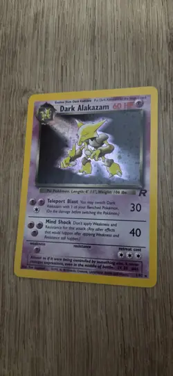 Pokemon Dark Alakazam TCG Team Rocket Card 1/82 Holo Unlimited Rare - Image 3