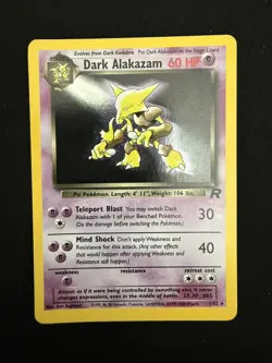 Pokemon TCG Dark Alakazam Team Rocket Card 1/82 Holo Unlimited Rare LP Condition - Image 1