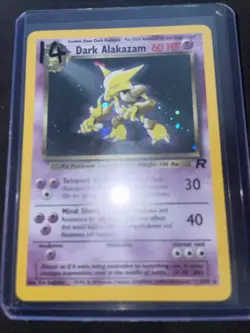 Pokemon Dark Alakazam TCG Team Rocket Card 1/82 Holo Unlimited Rare NM 1999 - Image 1
