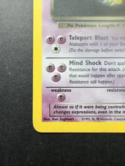 Pokemon TCG Dark Alakazam Team Rocket Card 1/82 Holo Unlimited Rare LP Condition - Image 3