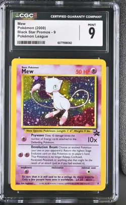 Mew Promo 9 Holo CGC 9 Black Star Promo Pokemon League 2000 Holo Pokemon Card - Image 1