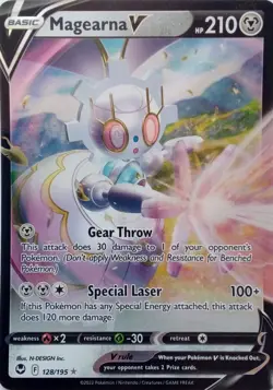 128/195 MAGEARNA V ULTRA RARE SILVER TEMPEST POKEMON CARD - Image 1