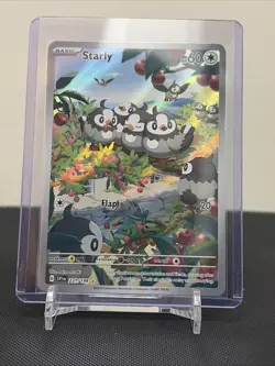 Pokemon TCG Starly Holo Illustration Rare Card 221/198 - ENGLISH pack Fresh NM+ - Image 1