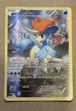Pokemon TCG Keldeo XY118 XY Black Star Promo Full Art Holo Card NM Condition - Image 1