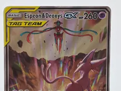 Espeon & Deoxys GX SM240 SM Promos Holo Pokemon Card LP - Image 2