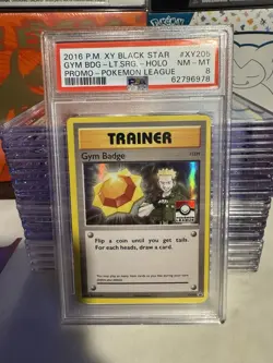 The Pokemon Company Gym Badge Lt. Surge XY205 Holo Promo ENG PSA 8 - Image 1