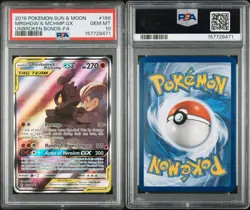 2019 Pokemon Unbroken Bonds Marshadow & Machamp GX TAG TEAM 199/214 PSA 10 - Image 3