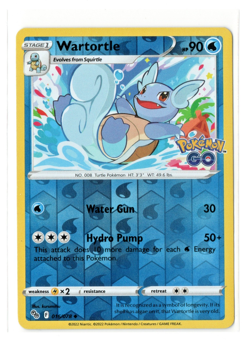 Pokemon TCG - Wartortle 016/078 Pokemon GO Reverse Holo Uncommon Game Freak - NM - Image 1