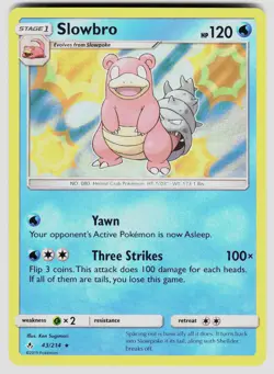 SLOWBRO 43/214 HOLO R UNBROKEN BONDS POKEMON HOLO NM/M - Image 1