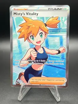 Pokemon TCG Trainer Misty's Vitality 111/084 Full Art Ultra Rare Pitch Black - Image 1