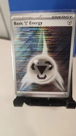 2025 Pokemon TCG Basic Steel Energy 024 Black Bolt White Flare Holo Card NM+ - Image 1