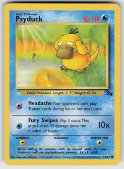 POKEMON PSYDUCK FOSSIL #53 UNLIMITED COMMON LP - Image 1