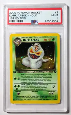 Dark Arbok Holo 1st Edition Team Rocket #2 PSA 9 Mint 2000 WOTC Vintage Pokemon - Image 2