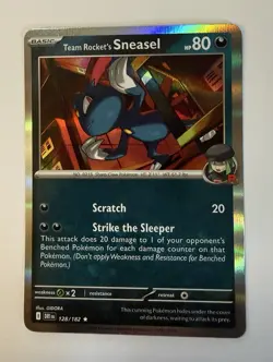 Pokemon SV10: Destined Rivals Team Rocket's Sneasel Rare (DRI) Holo 128/182 NM - Image 1