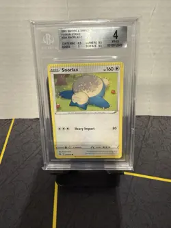 2021 Sword & Shield Fusion Strike #206 Snorlax C Pokemon (error/crimped) BGS 4 - Image 1