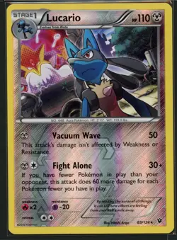 Lucario 63/124 Rare Fates Collide Pokemon Reverse Holo Near Mint - Image 1