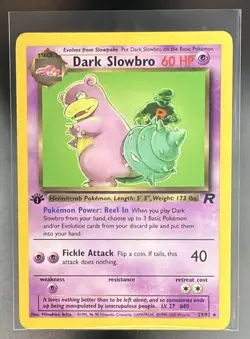 2000 Pokemon Team Rocket 1st Edition Dark Slowbro 29/82 Rare - Image 1