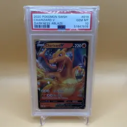 Pokemon TCG Charizard V 019/189 SWSH03 Darkness Ablaze Holo PSA 10 - Image 1