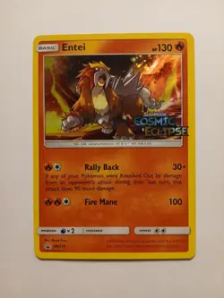 Pokemon TCG Entei Black Star Promos Holo Sm219 Cosmic Eclipse Stamped - Image 1