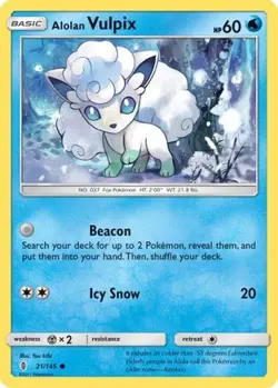 Alolan Vulpix 21/145 C Guardians Rising Pokemon NM/M - Image 1