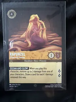 Disney Lorcana First Chapter TCG Rapunzel Gifted w/ Healing MINT COLD FOIL - Image 1