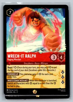 Disney Lorcana TCG Winterspell Wreck-It Ralph - Raging Wrecker 103/204 - Image 1