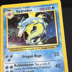 Pokemon Gyarados 6/102 Holo Rare Base Set Unlimited Pokemon English LP - Image 2