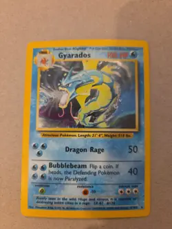 Pokemon Gyarados TCG Base Set Holo Card 6/102 Unlimited Rare LP - Image 1