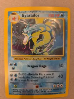 Pokemon Gyarados TCG Base Set Holo Card 6/102 Unlimited Rare LP - Image 3