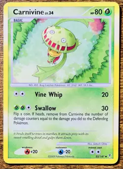 Carnivine 53/147 - NON-Holo UNCOMMON - Supreme Victors - 2009 Pokemon Card - NM - Image 1