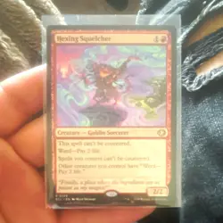 MTG Hexing Squelcher 0145 Wilds of Eldraine Rare Foil Full Art Creature Red - Image 1
