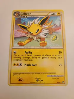Pokemon TGC 2010 Undaunted Jolteon 28/90 Regular Uncommon card in Near Mint - Image 2
