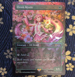 Wizards of the Coast MTG Elvish Mystic Secret Lair Borderless Foil Rare 0805 EN - Image 1