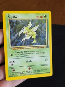 Pokemon Scyther 10/64 Jungle Holo LP Lightly Played Vintage 1999 WOTC - Image 2