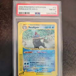 Pokemon Card 2002 Expedition Feraligatr Holo Psa 8 Swirl - Image 1